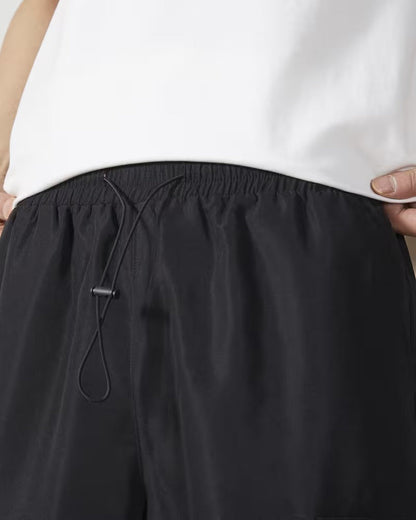 Casual Drawstring Solid Color Cargo Pants