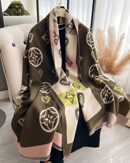 Heart Geometric Fashion Warm Scarf 2024 f/w accesories