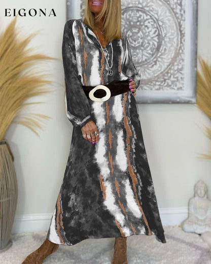 Loose printed long dress Gray 2023 f/w 23BF casual dresses Clothes discount Dresses spring