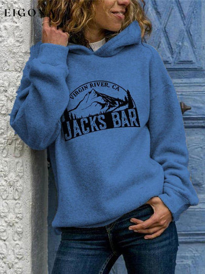 Women's River Bar Print Casual Hoodie