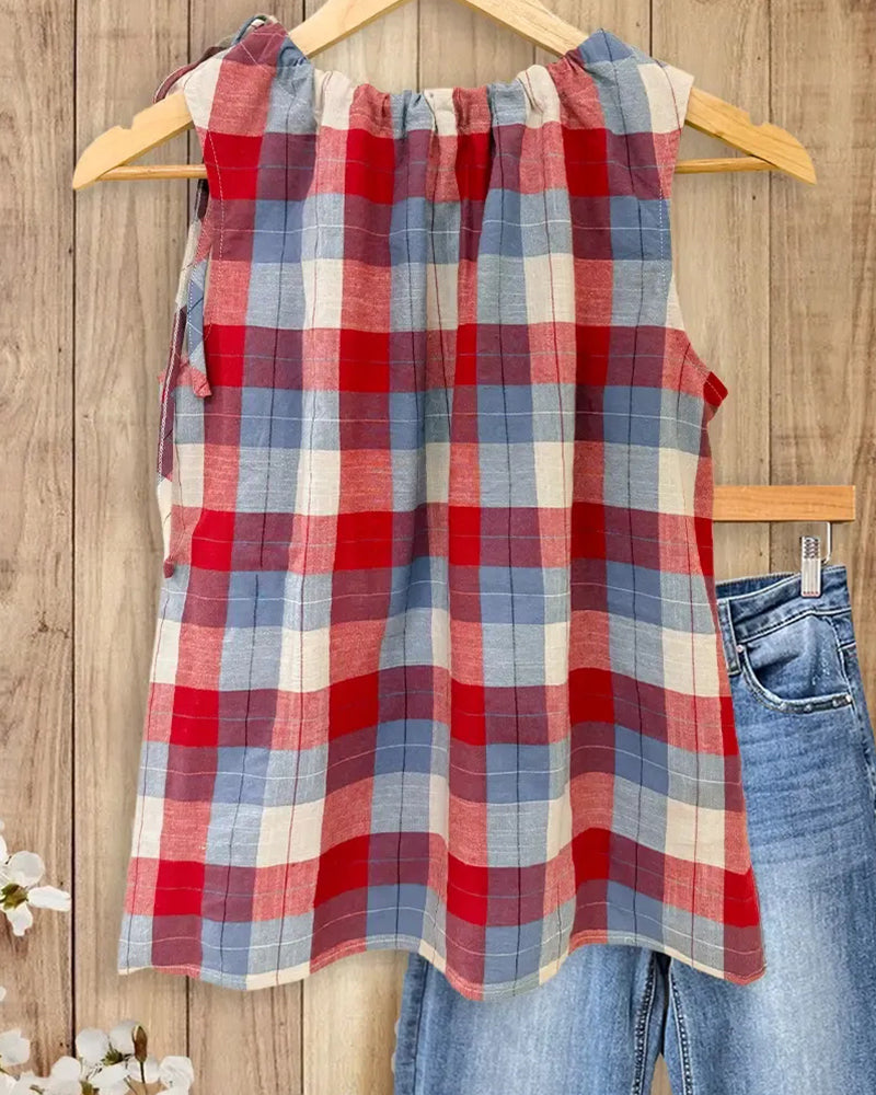 Plaid Sleeveless Tank Top