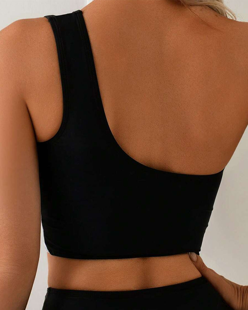 Bikini a contrasto con stampa floreale e spalle scoperte