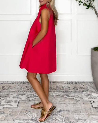 Street Fashion Sleeveless V Neck Dress