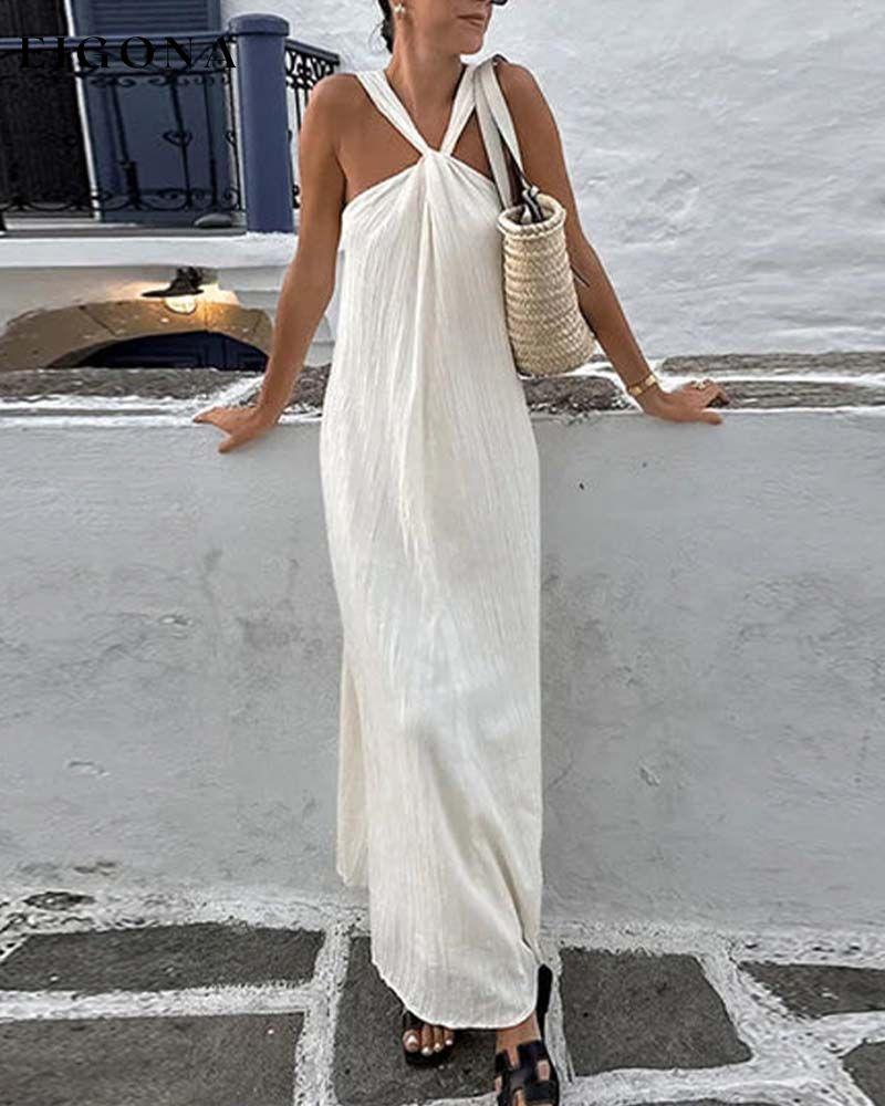 Sleeveless off-shoulder slim fit dress casual dress spring summer vacation dresses