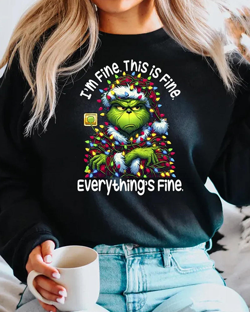 Women's Funny Grinch Sweatshirt 2024 f/w christmas hoodies & sweatshirts women's christmas