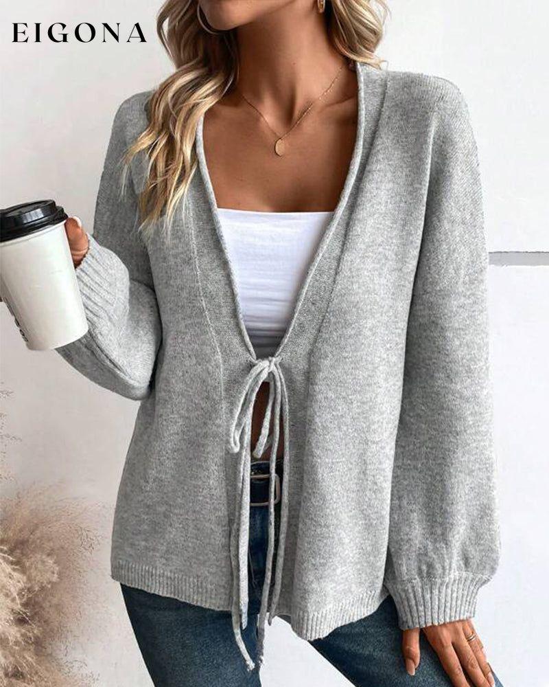 Solid color tie sweater 2023 f/w 23BF cardigans Clothes hoodies & sweatshirts SALE spring Tops/Blouses