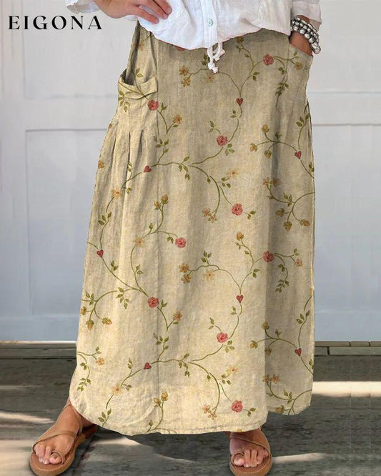 Floral print pocket casual skirt skirts spring summer
