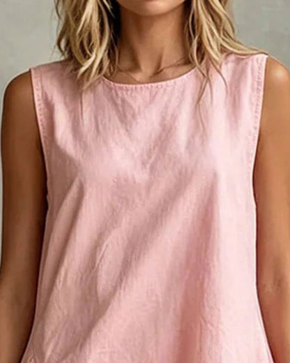 Asymmetrical Sleeveless Lantern Pants Set