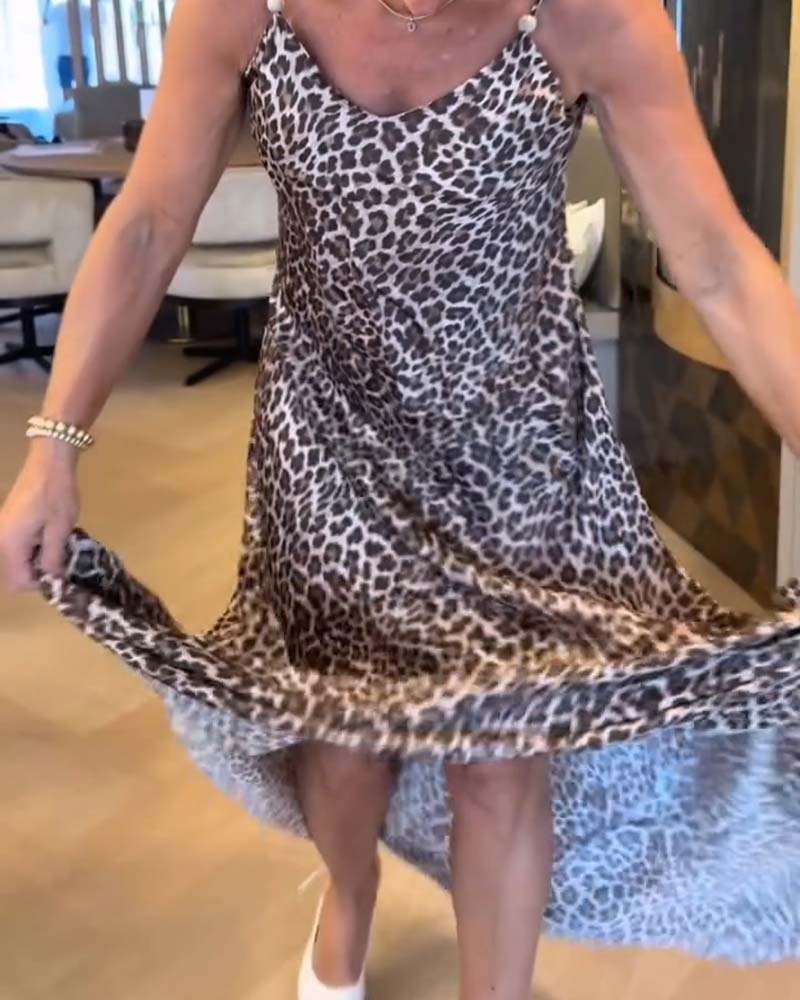 Camisole Leopard Print Casual Dress