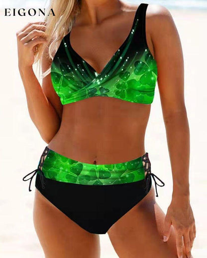 Colorful Bikini Swimsuit Green 23BF Bikinis Clothes Summer Swimwear