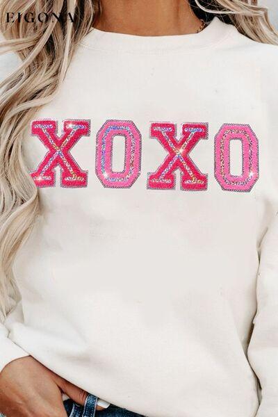 XOXO Round Neck Long Sleeve Sweatshirt Clothes Ship From Overseas Sweater sweaters Sweatshirt SYNZ