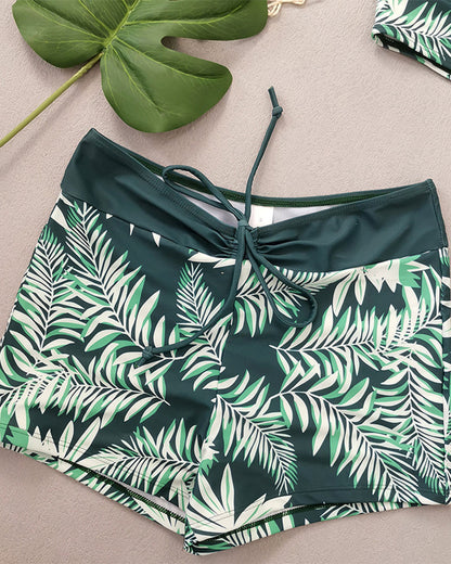 High-Waisted Boyleg Printed Bikini