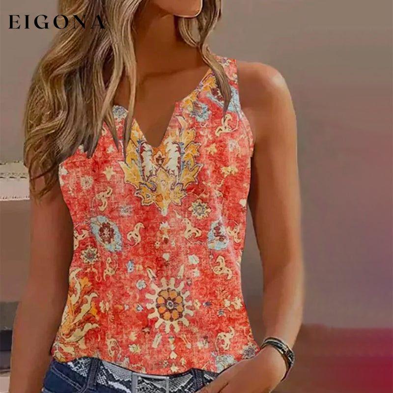 Vintage Ethnic V-Neck Tank Top best Best Sellings clothes Plus Size Sale tops Topseller