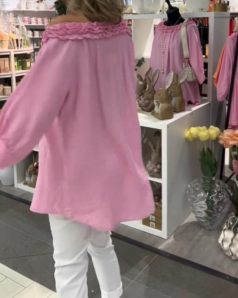 Half-Sleeved Floral Loose Blouse