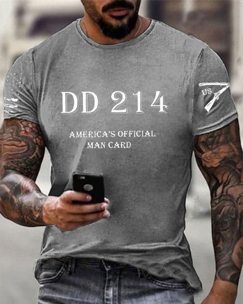 Men's DD214 America's Official Man Card Printed Casual T-Shirt 2024 f/w spring summer t-shirts man Veterans Day