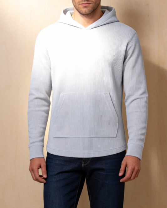 Hooded Waffle Knit Casual Sweatshirt 2024 f/w hoodies & sweatshirts man