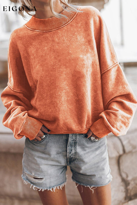 Round Neck Dropped Shoulder Sweatshirt Pumpkin clothes long sleeve Orange Ship From Overseas sweater sweaters SYNZ trend