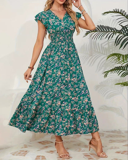 Floral Waist Tie Dress