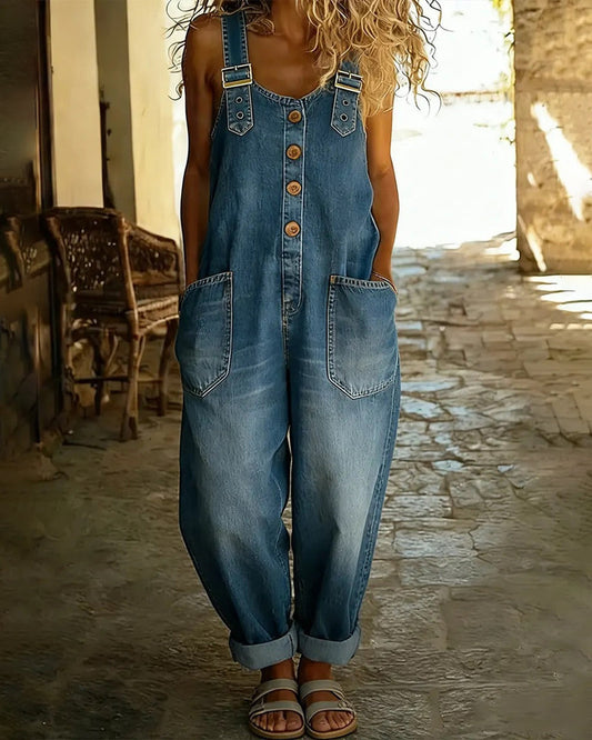 Adjustable Denim Jumpsuit jumpsuits & rompers spring summer