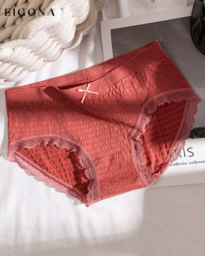 Graphene cotton briefs Brick red 5pcs 23BF lingerie