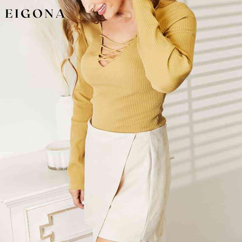 Full Size Ribbed Bodysuit bodysuit bodysuits clothes HEYSON long sleeve shirts long sleeve top Ship from USA shirt shirts top tops