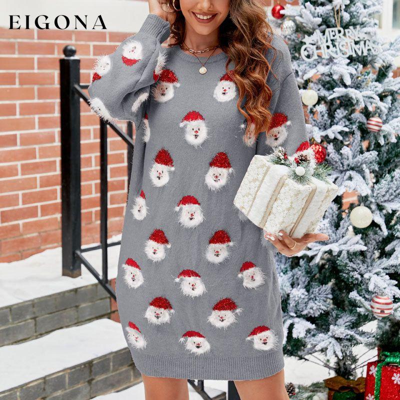 Casual Plush Christmas Dress Gray best Best Sellings casual dresses clothes Sale short dresses Topseller