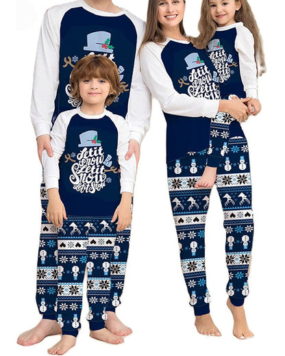 Christmas printed casual family Pajama Sets 2024 f/w christmas matching family outfits two-piece sets