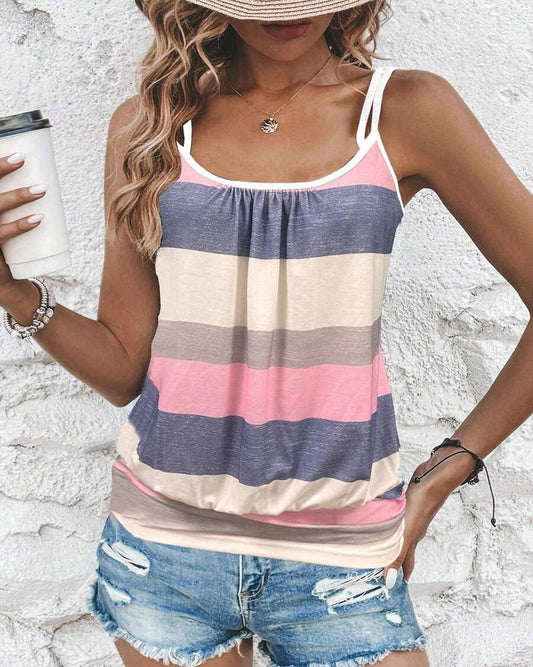 Striped Vest With Suspenders