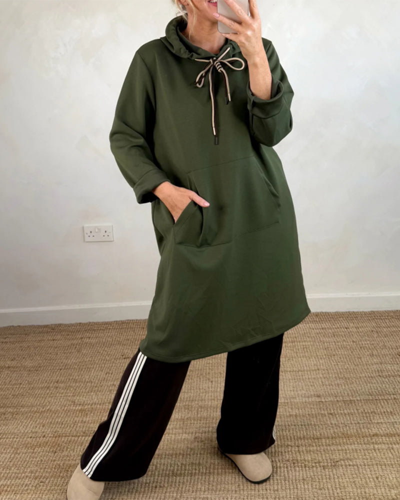 Oversized Hooded Dress with Pockets