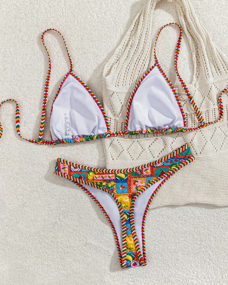 Sexy Fruit Print Bikini