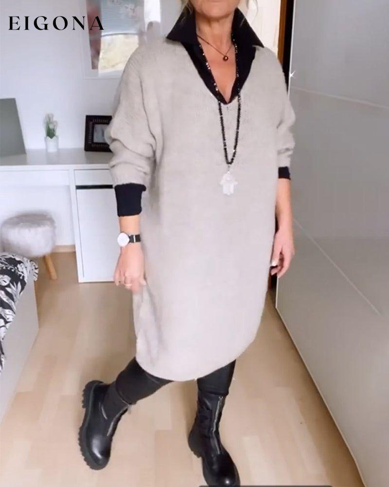 Button solid color casual shirt dress 2023 f/w 23BF casual dresses Clothes Dresses spring