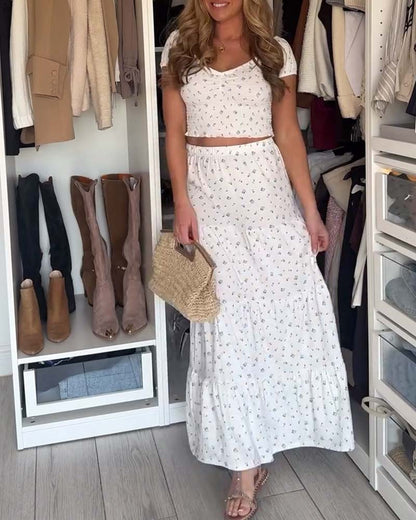 Completo gonna floreale per le feste