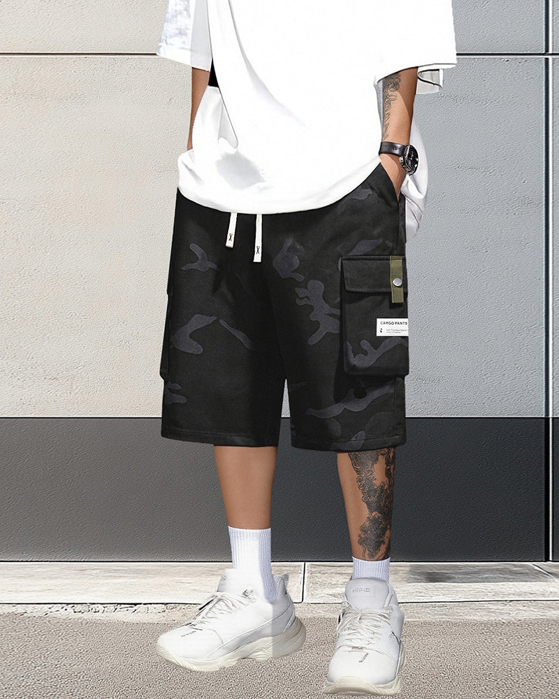 Men's Multi-Pocket Drawstring Cargo Shorts