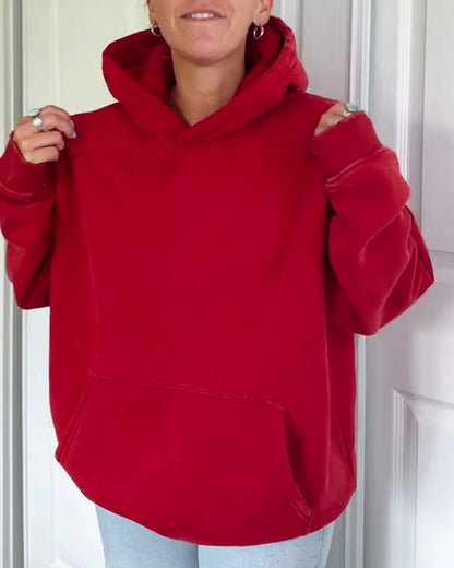 Solid color pocket hoodie 2024 f/w hoodies