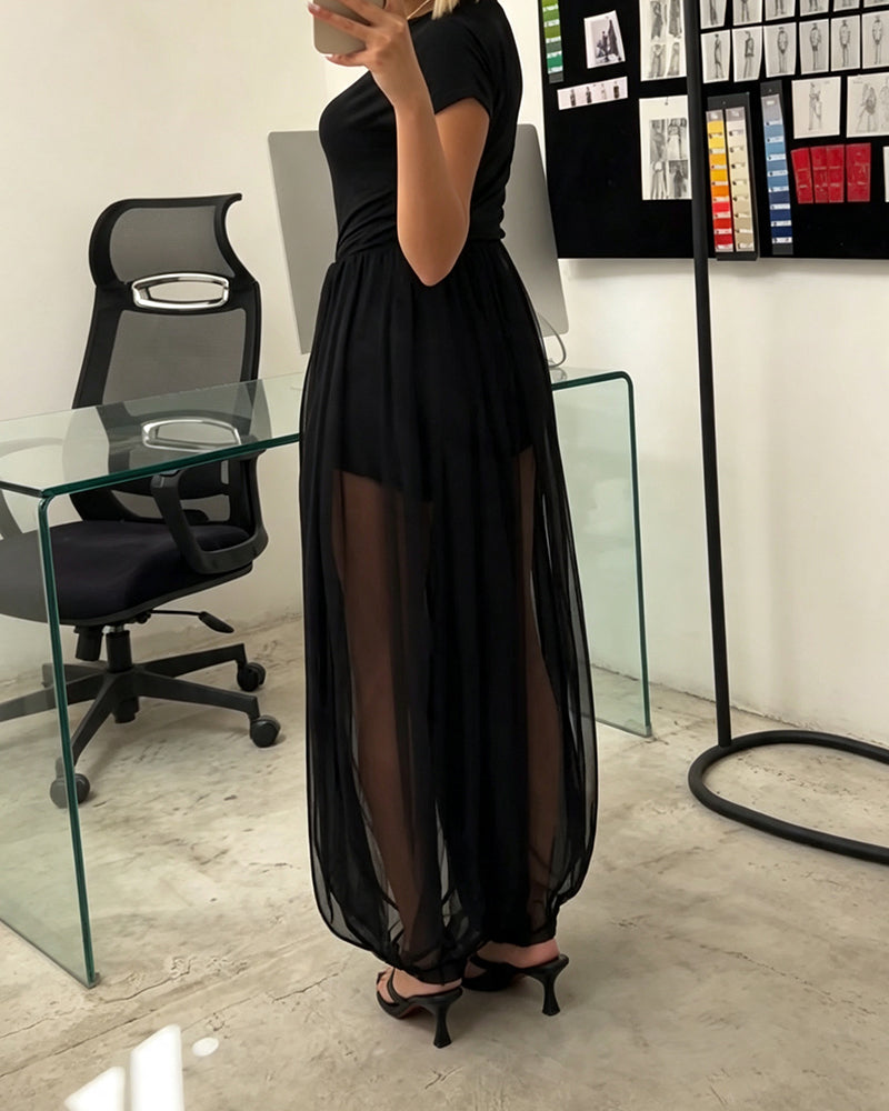 Stylish Pleated Sheer Pants pants spring summer