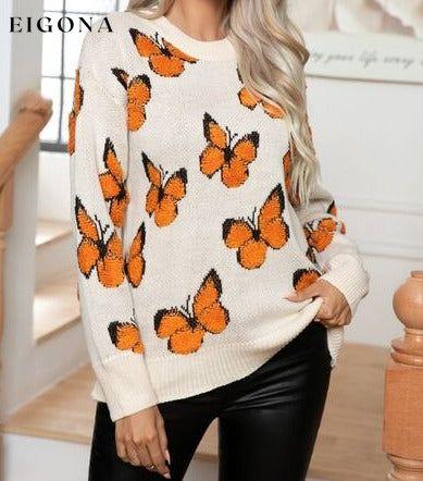 Butterfly Round Neck Long Sleeve Butterfly Sweater B&S Clothes Ship From Overseas Sweater sweaters Sweatshirt
