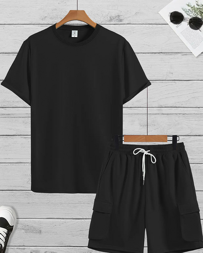 Men's Relaxed Short Sleeve Short Two Piece Set
