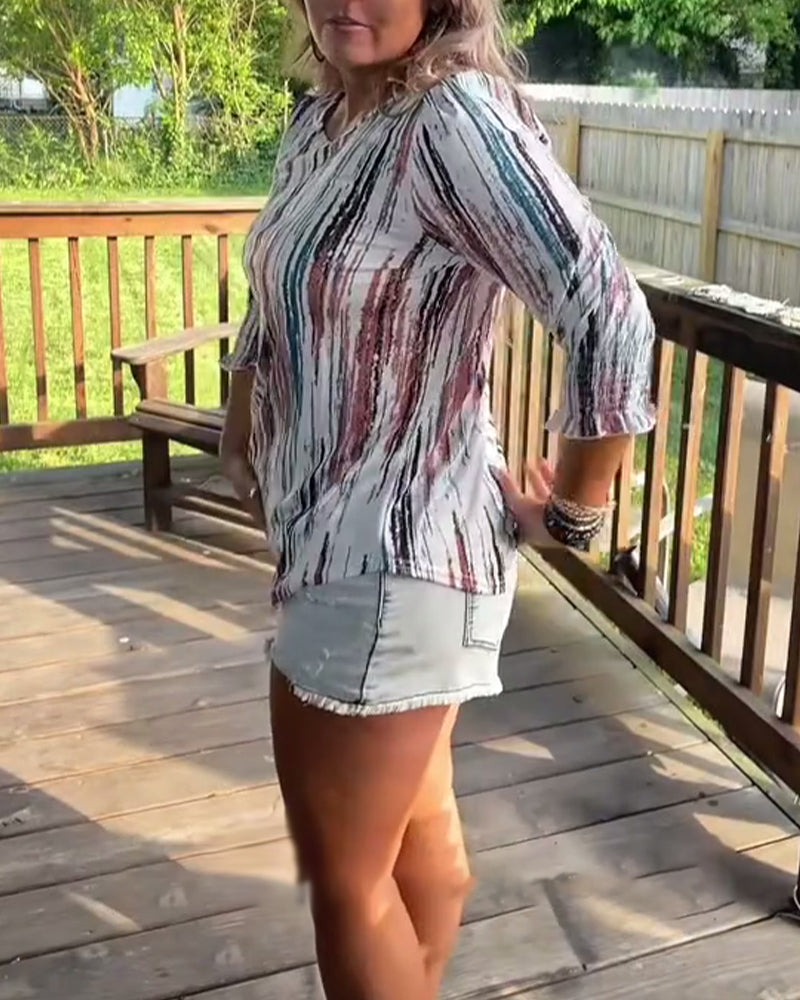 Crew Neck Casual Printed T-Shirt