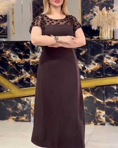 Round-Neck Casual Short-Sleeve Dress