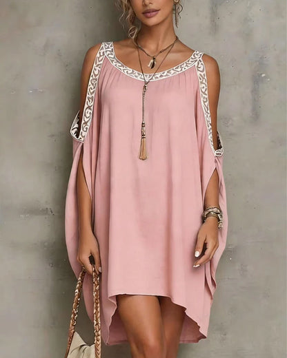 Casual Cold Shoulder Irregular Dress