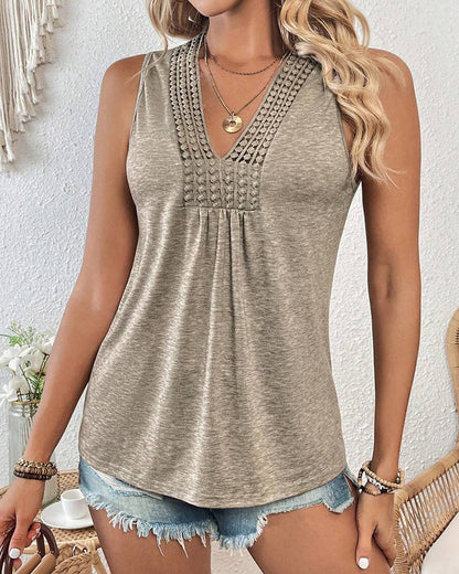 Knitted Sleeveless Casual Tank Top spring summer tank tops & camis