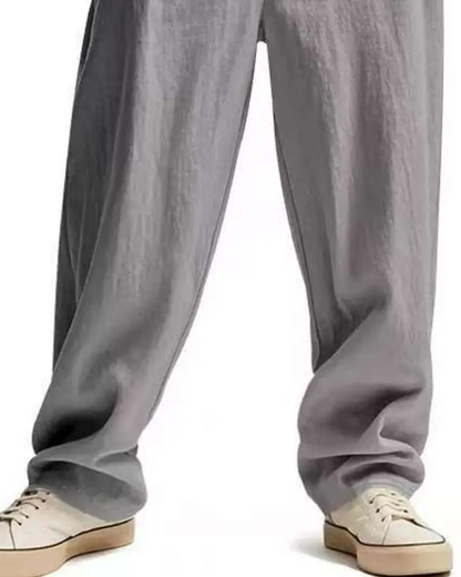 Casual Solid-Color Straight-Leg Pants