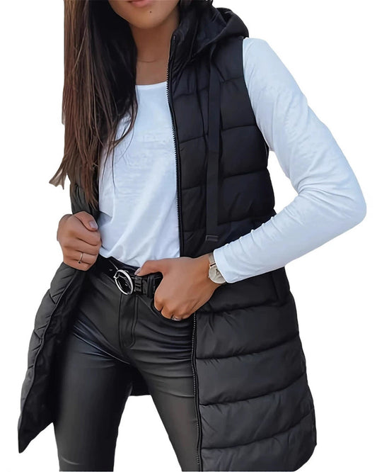 Hooded Mid-Length Vest Coat 2024 f/w coats