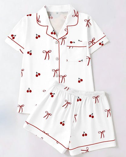 Printed Short-Sleeved Two-Piece Set
