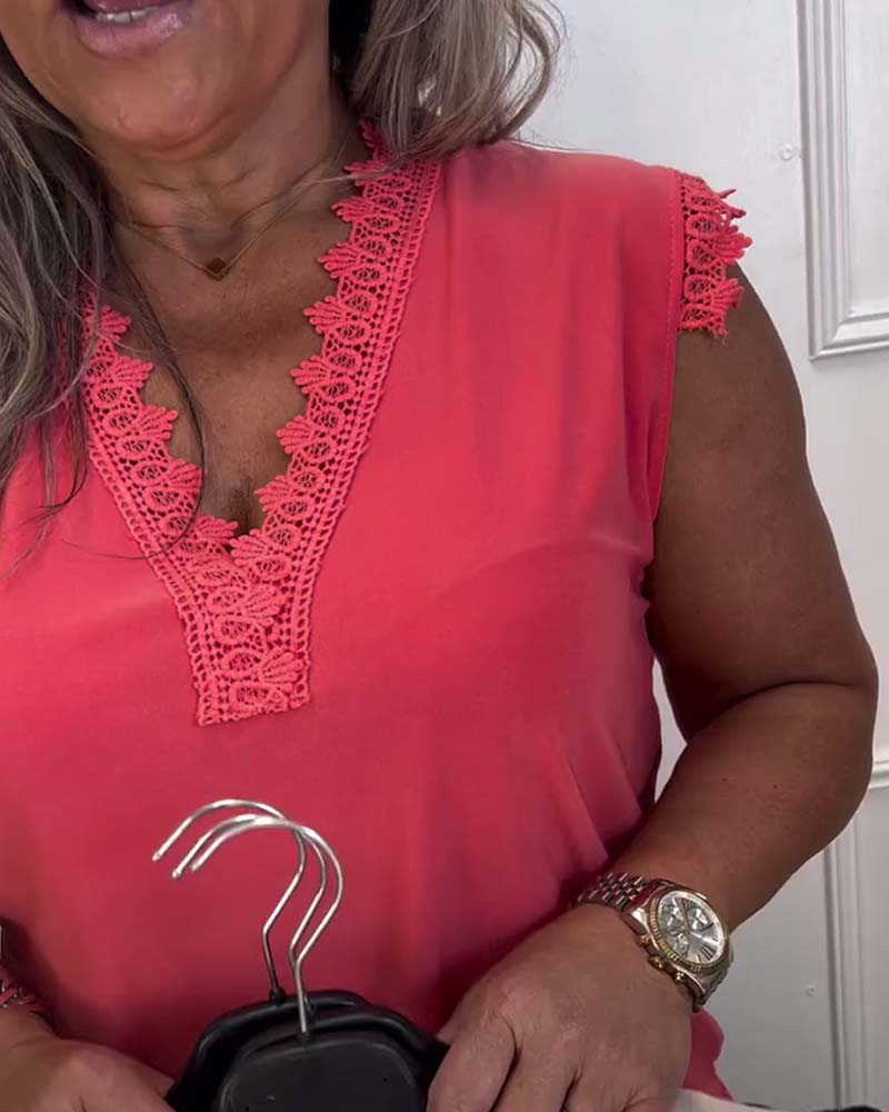 Gilet casual con bordo in pizzo