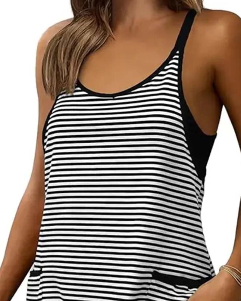 Striped Sleeveless Camisole Casual Jumpsuits