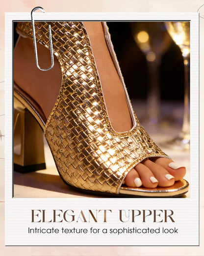 Women’s Elegant Peep-Toe Block Heel Adjustable Strap Sandals