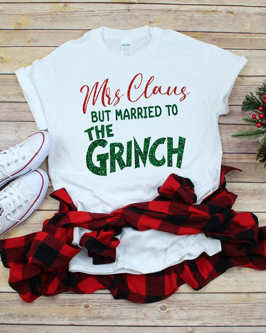 Mrs Claus Married to Grinch T-shirt 2024 f/w grinch spring summer t-shirts