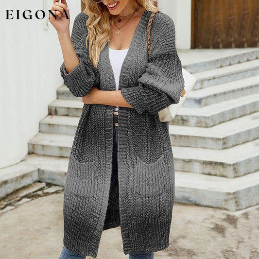 Casual Gradient Knitted Cardigan Black best Best Sellings cardigan cardigans clothes Sale tops Topseller