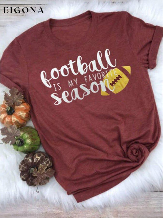 Women's Football Is My Favorite Season Baseball Crew Neck T-shirt ball print